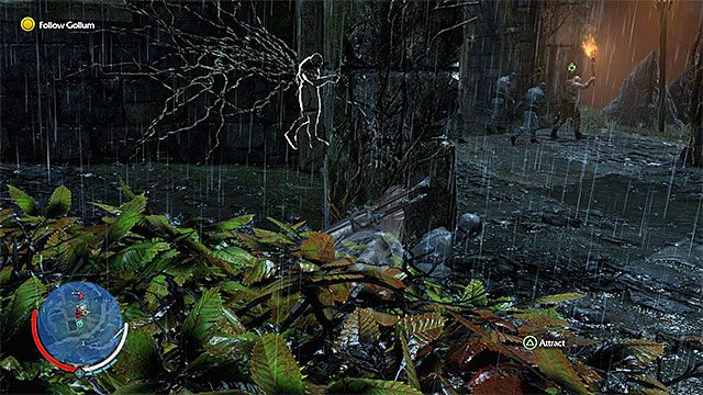 Odczekuj razem z Gollumem aż każdy z patroli oddali się - 6 - Shattered Memories (Zniszczone wspomnienia) | Główne misje - Śródziemie: Cień Mordoru - poradnik do gry