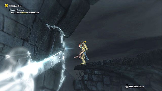 Jeden z łuczników - pamiętaj o celowaniu w ich głowy! - 6 - Shattered Memories (Zniszczone wspomnienia) | Główne misje - Śródziemie: Cień Mordoru - poradnik do gry