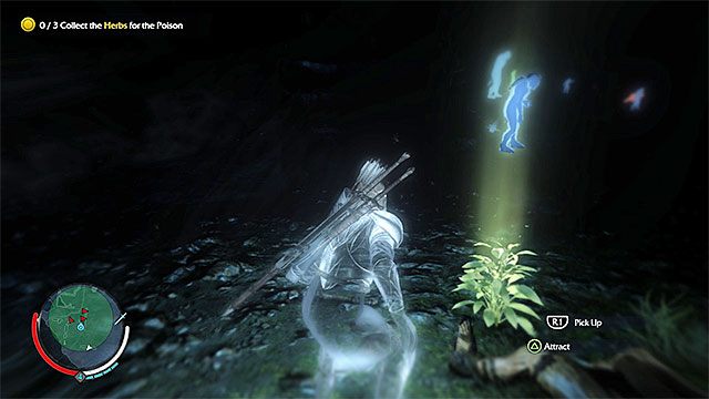 Tryb Wraith jest pomocny w lokalizowaniu roślin - 7 - The Outcasts (Wygnańcy) | Główne misje Środziemie Cień Mordoru - Śródziemie: Cień Mordoru - poradnik do gry