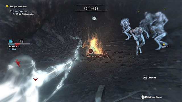 Po odniesieniu zwycięstwa wystartuje licznik czasu - masz 2 minuty na ucieczkę z jaskini - 12 - The Messenger (Posłaniec) | Główne misje Środziemie Cień Mordoru - Śródziemie: Cień Mordoru - poradnik do gry