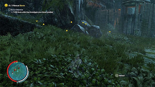 Z opcji gwizdania korzystaj na zewnątrz jaskini - Unchained (Uwolnieni) | Misje ratowania ludzi w Środziemie Cień Mordoru - Śródziemie: Cień Mordoru - poradnik do gry