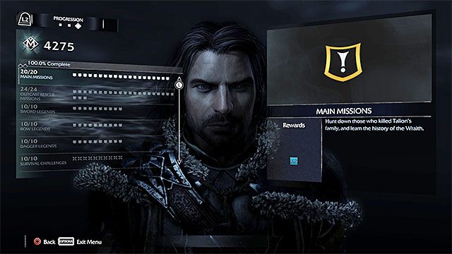 Okno postępów - Jak ukończyć Środziemie Cień Mordoru w 100 procentach? | Podstawy - Śródziemie: Cień Mordoru - poradnik do gry