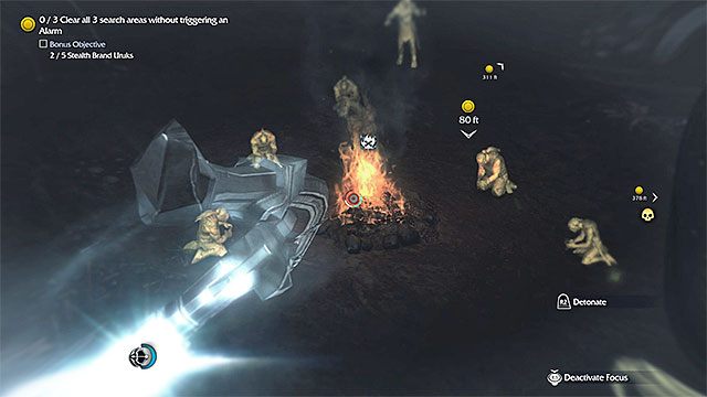 Wycelowanie w ognisko zabije lub poważnie zrani większość orków - 18 - The Cure (Lekarstwo) | Główne misje Środziemie Cień Mordoru - Śródziemie: Cień Mordoru - poradnik do gry