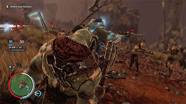 Atakowanie zwykłych orków to dobry sposób na odblokowanie specjalnych ciosów - 20a - Lord of Mordor (Władca Mordoru) | Główne misje Środziemie Cień Mordoru - Śródziemie: Cień Mordoru - poradnik do gry