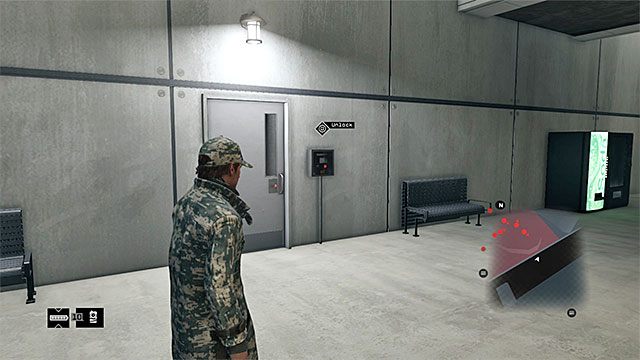 Trzecie możliwe wejście to pokazane na powyższym obrazku południowe drzwi - Misja 7 (No Turning Back #1) | Główne misje - Akt IV | Solucja Watch Dogs - Watch Dogs 1 - poradnik do gry