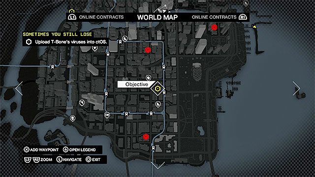 Drugie miejsce wgrania wirusa znajduje się w centralnej części dzielnicy The Loop - Misja 1 (Sometimes You Still Lose) | Główne misje - Akt V | Solucja Watch Dogs - Watch Dogs 1 - poradnik do gry