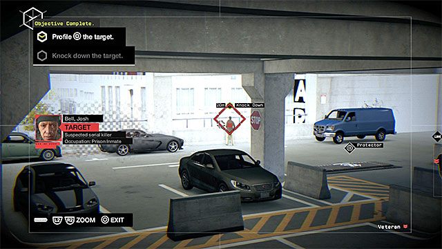 Dobrze byłoby poświęcić kilka chwil i włamać się do okolicznych kamer (także tych z urządzeń patrolujących okolicę wartowników) żeby zlokalizować cel misji (powyższy obrazek) - Kryjówki - The Loop | Kryjówki gangów Watch Dogs - Watch Dogs 1 - poradnik do gry