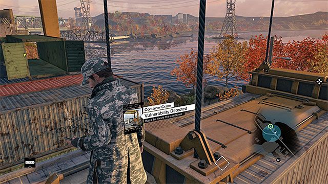 Dźwig uruchom dopiero po wdrapaniu się na kontener - Misja 5 (A Blank Spot There-ish) | Główne misje - Akt II | Solucja Watch Dogs - Watch Dogs 1 - poradnik do gry