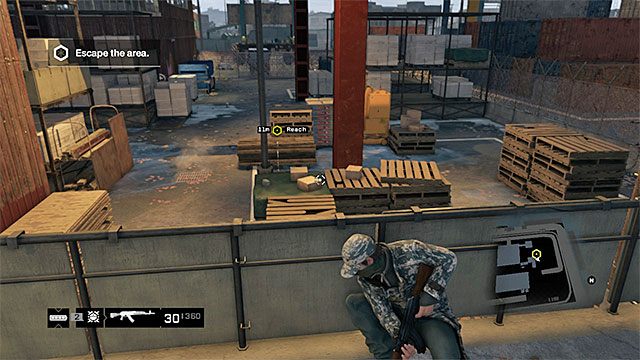 Zanim wkroczysz do kolejnego obszaru doków przeładuj broń i uzupełnij zapasy gadżetów - Misja 12 (A Risky Bid) | Główne misje - Akt II | Solucja Watch Dogs - Watch Dogs 1 - poradnik do gry