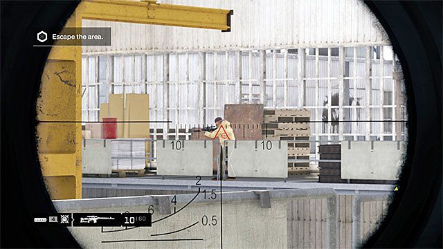 Snajper (lub snajperzy) okupuje górny balkonik magazynu - Misja 12 (A Risky Bid) | Główne misje - Akt II | Solucja Watch Dogs - Watch Dogs 1 - poradnik do gry