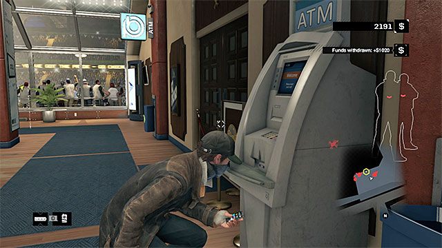 Bankomaty pozwalają na wypłacanie gotówki skradzionej dzięki hakowaniu innych postaci - Misja 1 (Bottom of the Eighth) | Główne misje - Akt I | Solucja Watch Dogs - Watch Dogs 1 - poradnik do gry