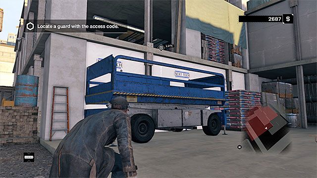 Użycie windy pozwoli ci od razu dotrzeć na górny poziom - Misja 3 (Backstage Pass) | Główne misje - Akt I | Solucja Watch Dogs - Watch Dogs 1 - poradnik do gry