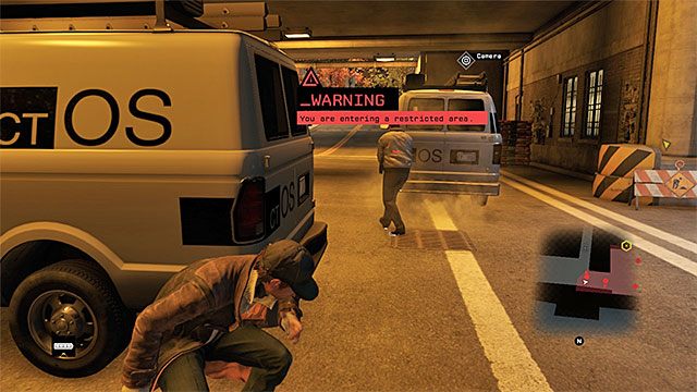 Załącz alarm, który odciągnie w lewo pierwszego wartownika - Misja 5 (Open Your World) | Główne misje - Akt I | Solucja Watch Dogs - Watch Dogs 1 - poradnik do gry