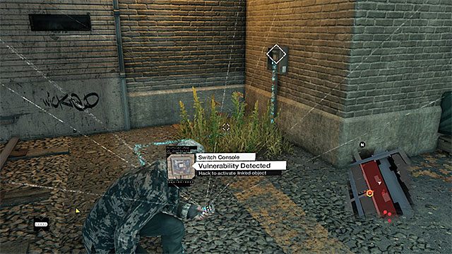 W trakcie przeprawy przez stację kolejową uważaj na wspomnianych wcześniej wartowników patrolujących górne balkoniki budynków, bo dysponują oni o wiele większym polem widzenia - Misja 7 (Not the Pizza Guy) | Główne misje - Akt I | Solucja Watch Dogs - Watch Dogs 1 - poradnik do gry