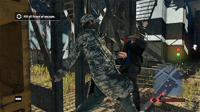 Jeśli nie chcesz angażować się w wymiany ognia to możesz też spróbować uciec ze stacji kolejowej i w tym przypadku polecam jak najszybciej rozpocząć bieg w stronę północnego wyjścia z tej lokacji - Misja 7 (Not the Pizza Guy) | Główne misje - Akt I | Solucja Watch Dogs - Watch Dogs 1 - poradnik do gry