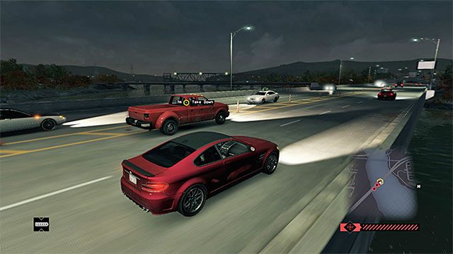W trakcie pościgu na autostradzie możesz uderzać w ścigane auto, ale uważaj żeby samemu nie zostać przyblokowanym - Zlecenia - The Wards | Zlecenia macherów Watch Dogs - Watch Dogs 1 - poradnik do gry