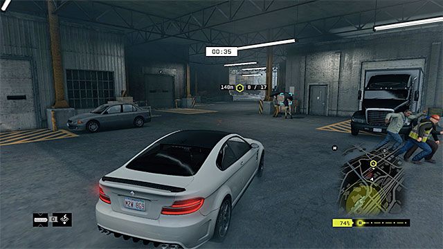 Podczas zaliczania zlecenia musisz m.in. przejechać przez magazyn - Zlecenia - Brandon Docks | Zlecenia macherów Watch Dogs - Watch Dogs 1 - poradnik do gry
