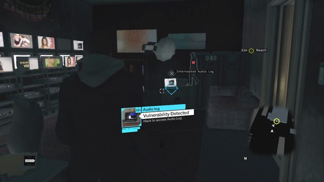 Pierwszy audiolog w laptopie w pokoju z monitorami - Nagrania głosowe (Audiologi) | Mapy mniejszych aktywności Watch Dogs - Watch Dogs 1 - poradnik do gry