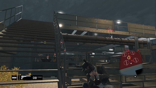 Zaczekaj przy schodach na odpowiedni moment - #2 Brandon Docks | Centra Kontroli ctOS w Watch Dogs - Watch Dogs 1 - poradnik do gry