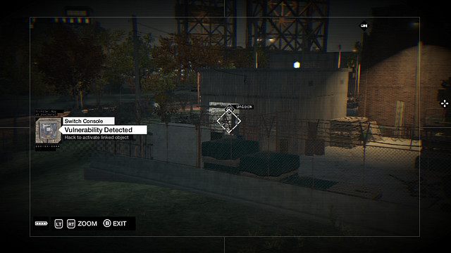 Widok z kamery na przełącznik za ogrodzeniem - Wieże ctOS | Mapy mniejszych aktywności Watch Dogs - Watch Dogs 1 - poradnik do gry