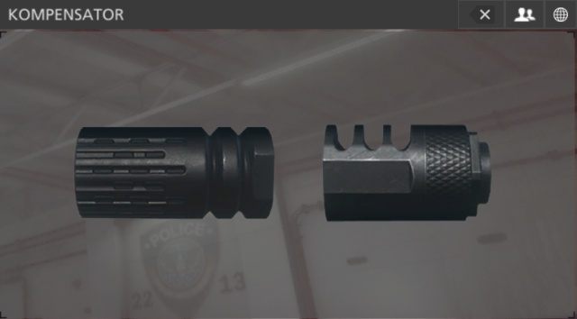 Kompensator o 40% zmniejsza odrzut wertykalny, o 17% zwiększa odrzut na boki oraz zwiększa rozrzut podczas poruszania się o 30% - Wylot | Dodatki do broni w Battlefield Hardline - Battlefield Hardline - poradnik do gry