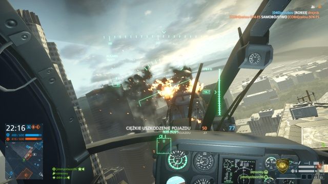 Po pierwsze pilot powinien co chwilę patrzeć na minimapę - Walka 1v1 | Śmigłowiec szturmowy w Battlefield Hardline - Battlefield Hardline - poradnik do gry