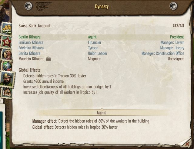 Zakładka Dynastii nie zawiera żadnych istotnych informacji - 6. Almanach w Tropico 5 - Tropico 5 w 10 prostych krokach