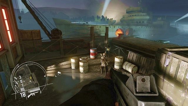 Na waszym miejscu odsunąłbym się od tej beczki. - Misja dodatkowa - Saint-Nazaire (1) | Kampania dla jednego gracza w Enemy Front - Enemy Front - poradnik do gry