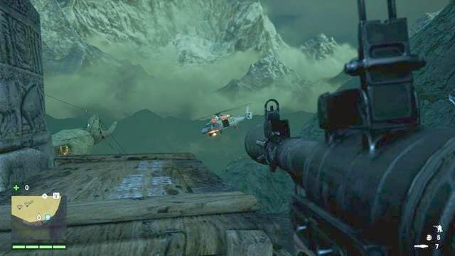 Aby zestrzelić helikopter w trakcie lotu celuj nieco przed nim, w najszerszą część. - Śpiący święci | Zadania główne w Far Cry 4 - Far Cry 4 - poradnik do gry