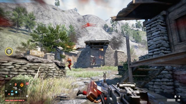 Za pomocą ciężkiej broni łatwiej będzie szybko masakrować grupki przeciwników. - Kryj się! | Zadania główne w Far Cry 4 - Far Cry 4 - poradnik do gry
