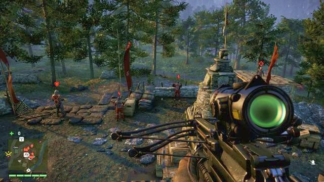 Z centralnego budynku będziesz miał świetną pozycję na każdą część posterunku. - Magazyn złota Keo | Strażnice - Dwa alarmy | Far Cry 4 - Far Cry 4 - poradnik do gry