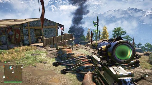 Z dachu budynku po lewej stronie będziesz miał bardzo doby widok na obóz. - Shikharpur | Strażnice - Trzy alarmy | Far Cry 4 - Far Cry 4 - poradnik do gry