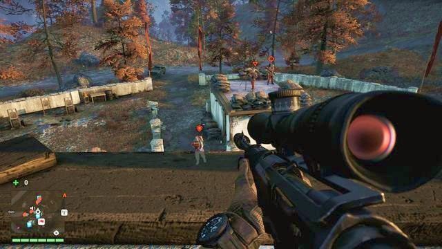 Po przemieszczeniu się na dach będziesz miał idealną pozycję do eliminowania przeciwników. - Posterunek graniczny | Strażnice - Trzy alarmy | Far Cry 4 - Far Cry 4 - poradnik do gry