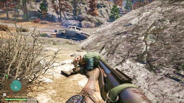 Maskę ściągniesz z twarzy nieboszczyka zgiętego w pół przy skałach, za samochodem - Północny i północno-wschodni Kyrat | Maski Yalunga | Far Cry 4 - Far Cry 4 - poradnik do gry