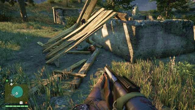 Tą maskę znajdziesz pod murkiem, o który oparte są deski, w centralnej części lokacji - Północny i północno-wschodni Kyrat | Maski Yalunga | Far Cry 4 - Far Cry 4 - poradnik do gry