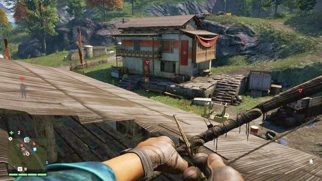 Spojrzenie z góry pozwoli na zaplanowanie ataku oraz eliminację przeciwników z wielu punktów posterunku bez ryzykowania wykryciem. - Przejmowanie strażnic w Far Cry 4 | Podstawy - Far Cry 4 - poradnik do gry