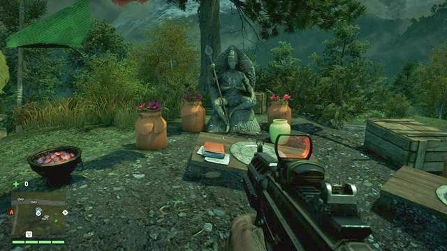 Na stoliku przed niewielkim posążkiem; koło drogi, na małym wzniesieniu - Południowy i centralny Kyrat | Dzienniki Mohana Ghalea | Far Cry 4 - Far Cry 4 - poradnik do gry