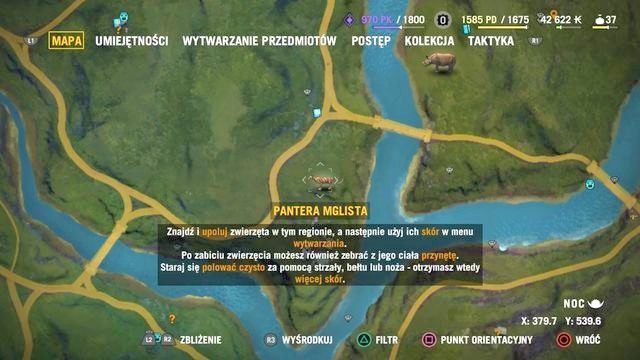 Na mapie z łatwością sprawdzisz gdzie bytuje dany gatunek. - Polowanie w Far Cry 4 | Podstawy - Far Cry 4 - poradnik do gry