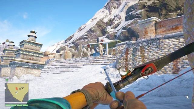 Omiń rozmawiających żołnierzy z prawej strony (wiszące liny). - Zabij albo zgiń | Zadania główne w Far Cry 4 - Far Cry 4 - poradnik do gry