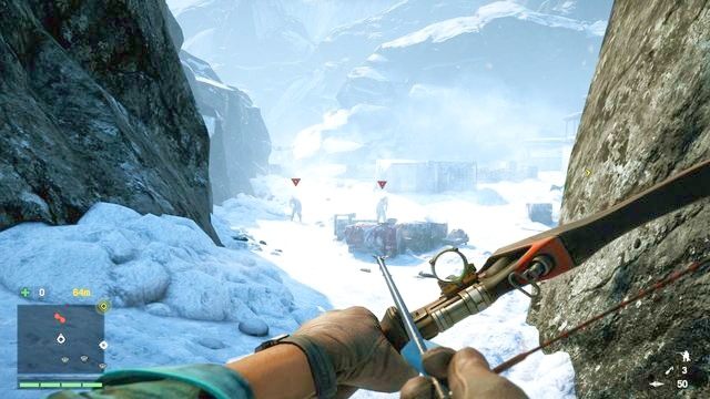 Szybko zabij dwóch odśnieżających żołnierzy lub odwróć ich uwagę i omiń z lewej strony. - Śmierć z góry | Zadania główne w Far Cry 4 - Far Cry 4 - poradnik do gry