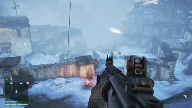 Uważaj na dwóch ciężkozbrojnych żołnierzy - omiń tą część z lewej strony. - Nie patrz w dół | Zadania główne w Far Cry 4 - Far Cry 4 - poradnik do gry