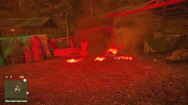 Przebudzenie nie należy do najprzyjemniejszych. Nie zapomnij zabrać broni, gdyż ta może się przydać. - Płonący las | Misje poboczne - Yogi i Reggie | Far Cry 4 - Far Cry 4 - poradnik do gry