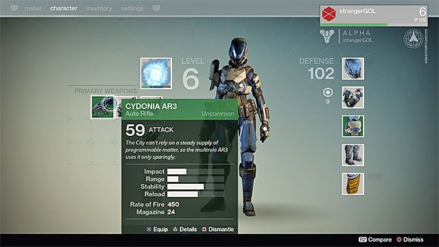 Różne kolory informują o tym jak wartościowa jest dana broń - Bronie | Wyposażenie w Destiny - Destiny - poradnik do gry