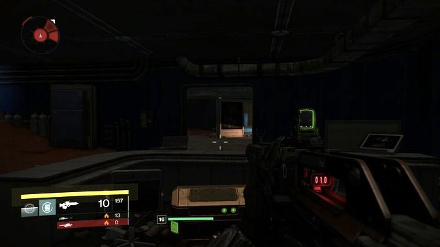 Perspektywa od strony pomieszczenia z widokiem na skrzynię - Mars | Gold Chests | Destiny - Destiny - poradnik do gry