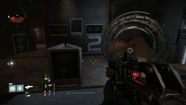 Portal, za którym znajduje się wejście do pomieszczenia ze skrzynią - Mars | Gold Chests | Destiny - Destiny - poradnik do gry