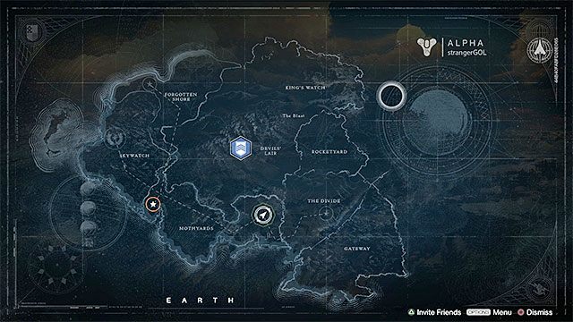 Przykładowa mapa planety - Galaktyka | Eksploracja w Destiny - Destiny - poradnik do gry