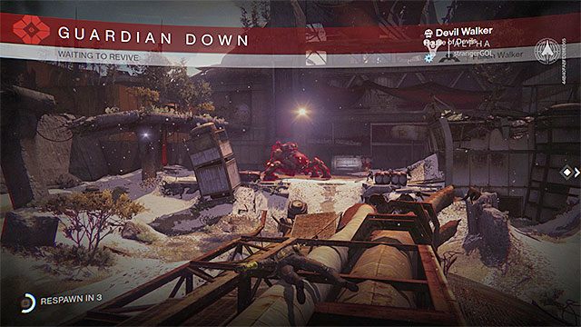 Po kilku sekundach przerwy możesz powrócić na pole bitwy - Pasek zdrowia i śmierć bohatera Destiny - Destiny - poradnik do gry