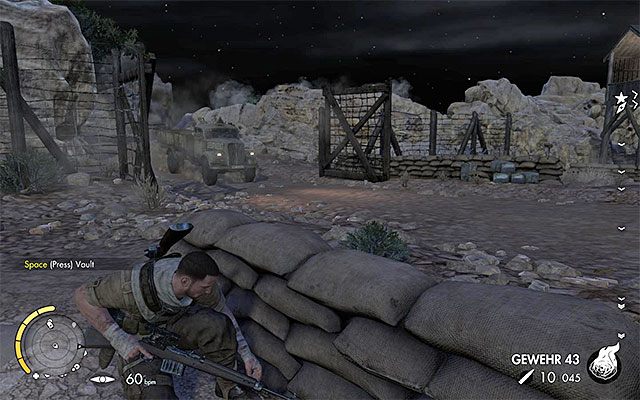 Wrogie ciężarówki regularnie korzystają z głównej drogi - Zbadanie południowej części mapy | Misja 4 - Fort Rifugio - Sniper Elite III: Afrika - poradnik do gry