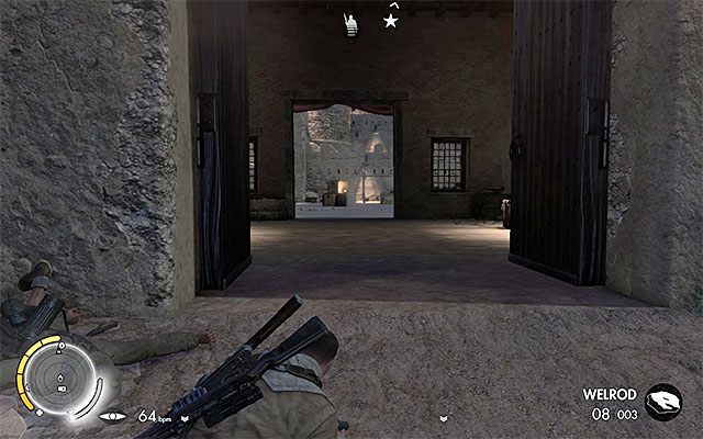 Główna brama - Przedostanie się do wnętrza fortu | Misja 4 - Fort Rifugio - Sniper Elite III: Afrika - poradnik do gry