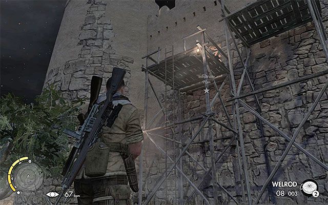 Rusztowanie - Przedostanie się do wnętrza fortu | Misja 4 - Fort Rifugio - Sniper Elite III: Afrika - poradnik do gry